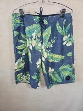 Men's O'Neill Blue Floral Hawaiian Board Shorts-Size: 32